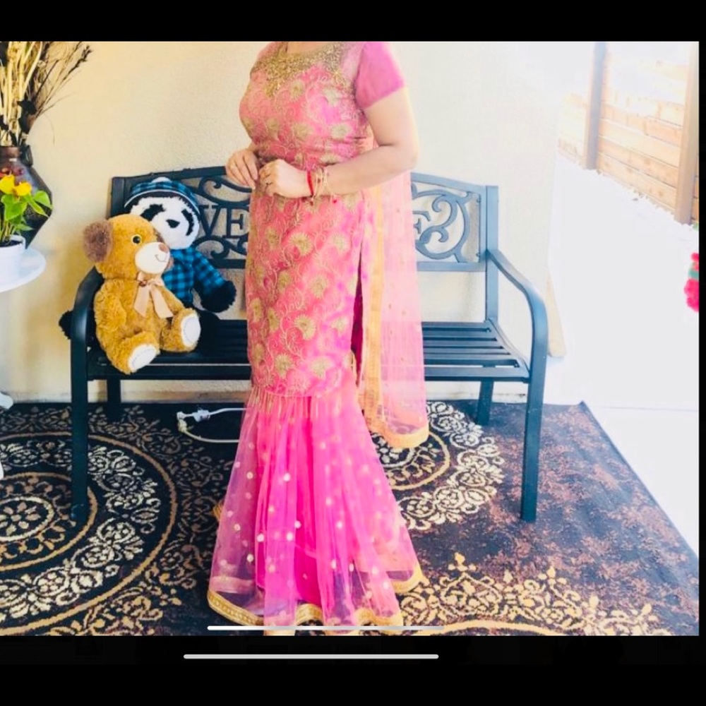 Punjabi Party Wear Sharara Stitched Suit Salwar